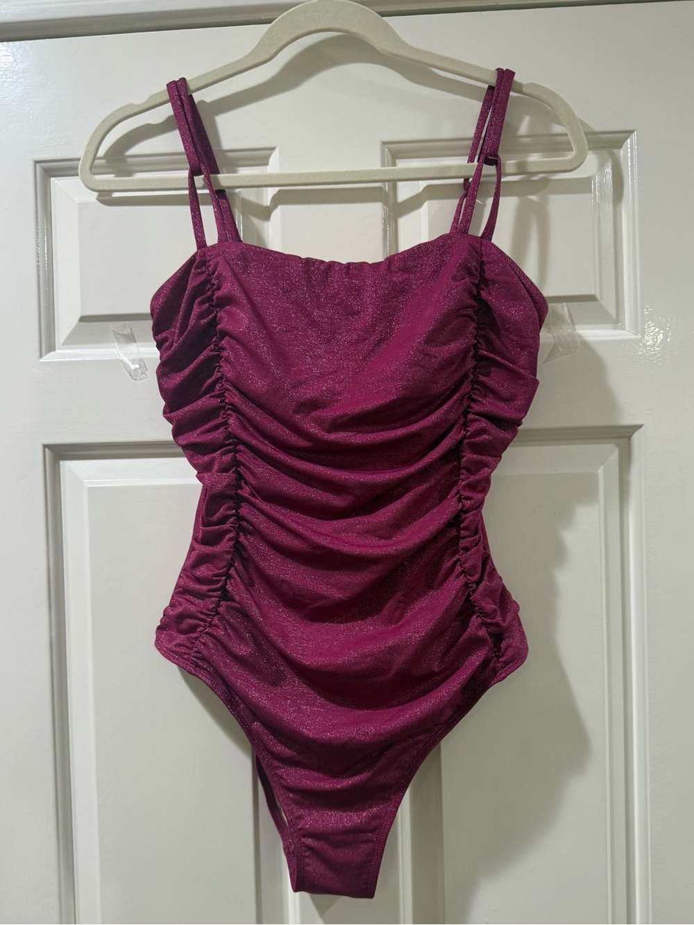 Cupshe NWT Luxe Tummy Control One Piece Sparkling Fuchsia Swimsuit size L - Picture 4 of 10